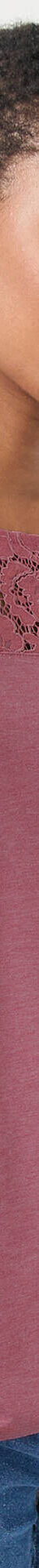 T-shirt col rond manches longues dentelle (bois de rose chiné) T-shirt col rond manches longues dentelle (bois de rose chiné)